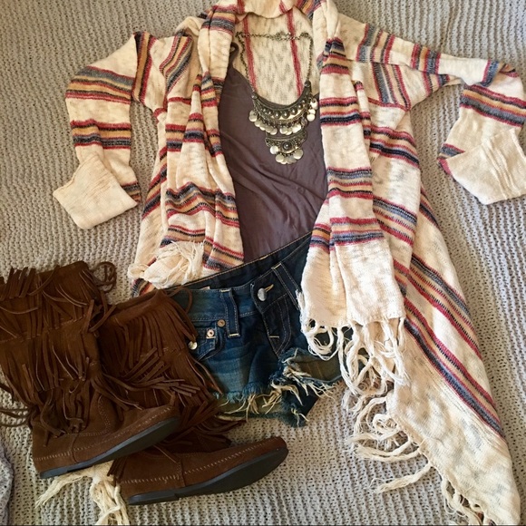 • Forever 21 long fringe sweater cardigan - Picture 5 of 8